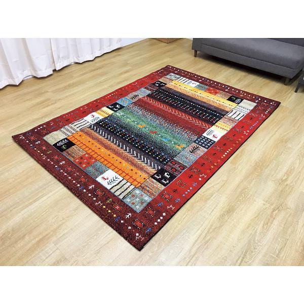 トルコ製ウィルトンラグ(I) レッド