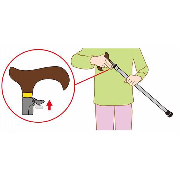 無段階伸縮ステッキ ギンガムチェックBK