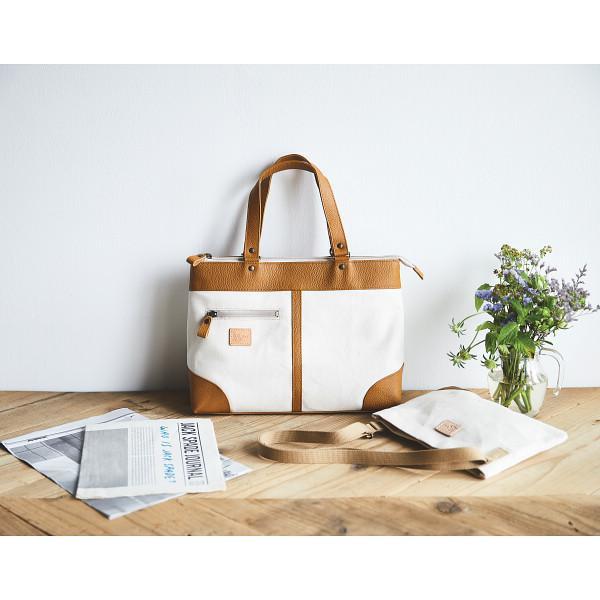 HaL 倉敷産帆布×姫路レザー ベーシックトート&サコッシュ キナリ