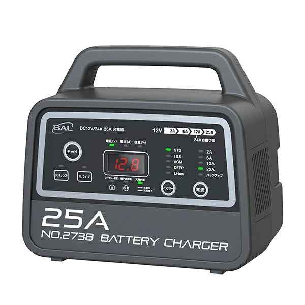 12V 24V バッテリー専用 DC12V DC24V 25A 充電器 2738