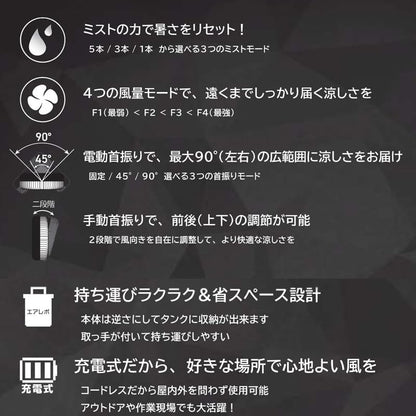 ミストファン AIR REVOLITION 充電式