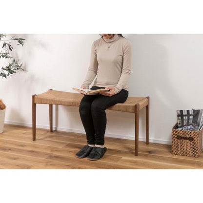 【送料無料】ペーパーコードベンチ ブラウン