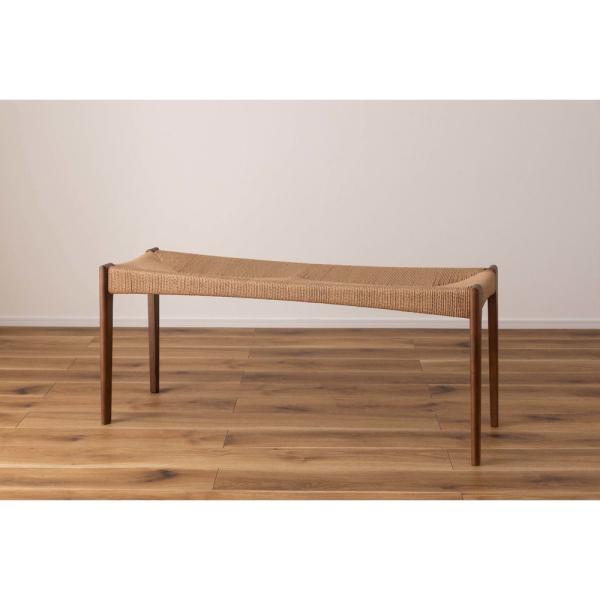 【送料無料】ペーパーコードベンチ ブラウン