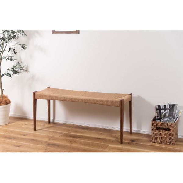 【送料無料】ペーパーコードベンチ ブラウン