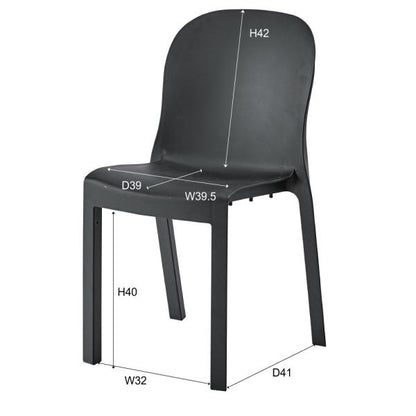【送料無料】チェア：スタッキング可 ブラック 黒