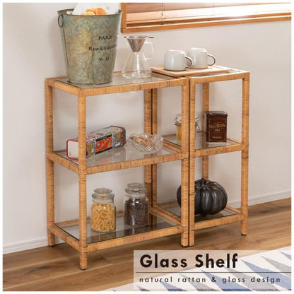 【送料無料】ガラスシェルフW