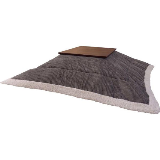 【送料無料】薄掛けコタツ布団 正方形（コーデュロイ） グレー