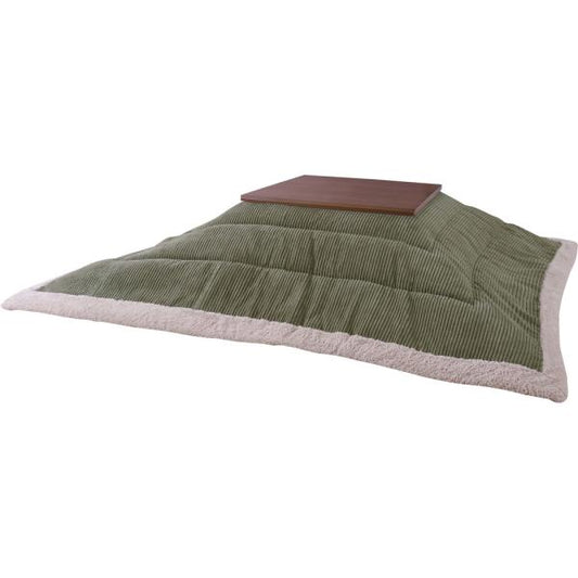 【送料無料】薄掛けコタツ布団 正方形（コーデュロイ） カーキ