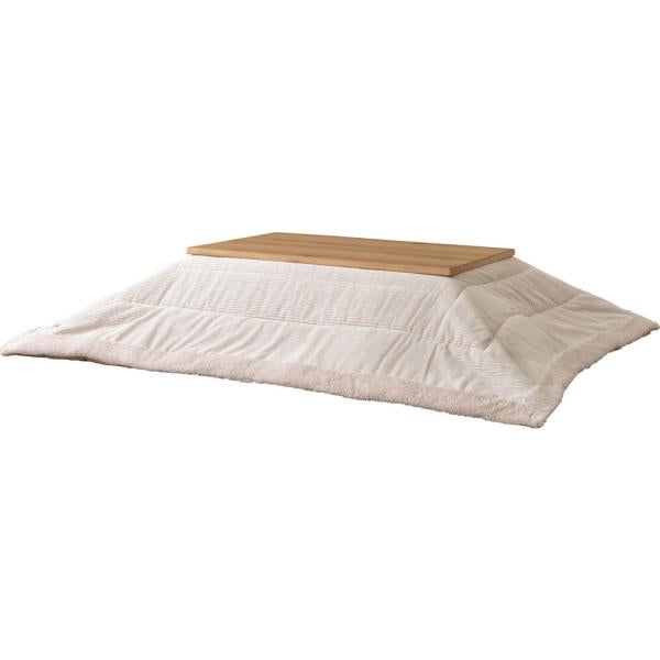 【送料無料】薄掛けコタツ布団 長方形（コーデュロイ） ホワイト 白