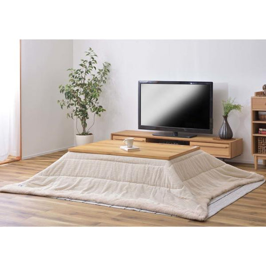 【送料無料】薄掛けコタツ布団 長方形（コーデュロイ） ホワイト 白