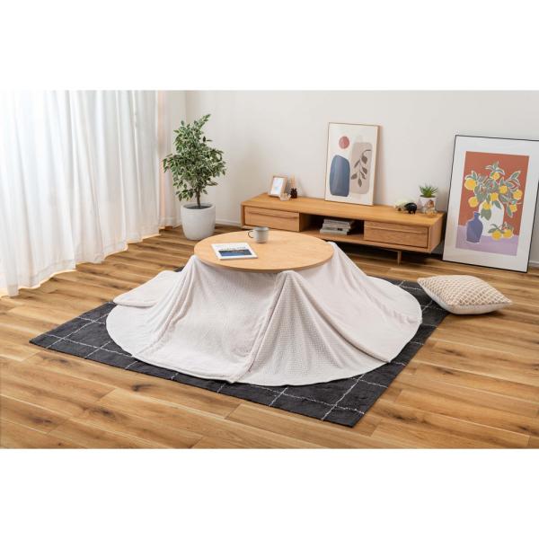 【送料無料】ラウンドこたつリバーシブル専用こたつ布団 アイボリー