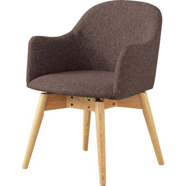 【送料無料】カラメリ 回転式チェア ブラウン