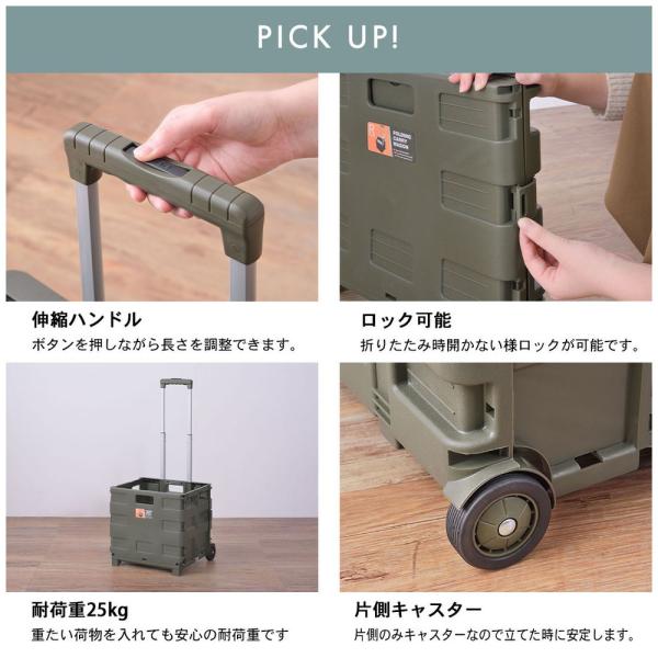 【送料無料】フォールディングキャリーワゴン グリーン 緑