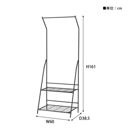 【送料無料】フォールディングハンガーラック ダークグレー