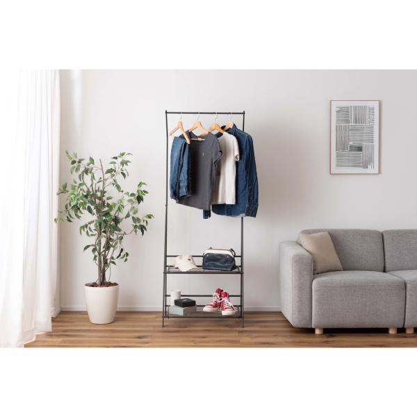 【送料無料】フォールディングハンガーラック ダークグレー