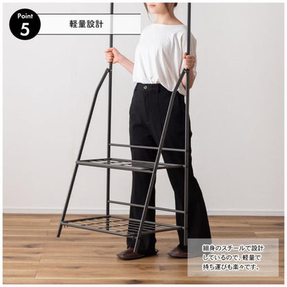 【送料無料】フォールディングハンガーラック ダークグレー