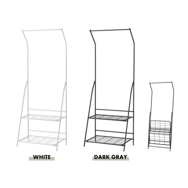 【送料無料】フォールディングハンガーラック ダークグレー