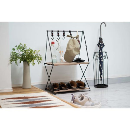 【送料無料】フォールディングハンギングラック ベージュ