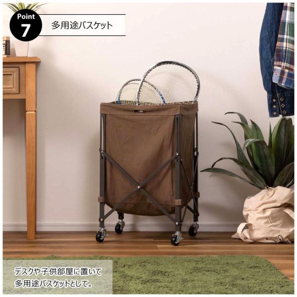 【送料無料】フォールディングバスケットワゴン グレー