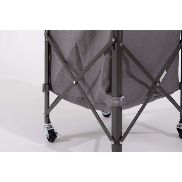 【送料無料】フォールディングバスケットワゴン グレー