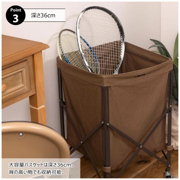 【送料無料】フォールディングバスケットワゴン グレー