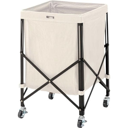 【送料無料】フォールディングバスケットワゴン アイボリー