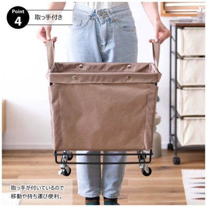 【送料無料】バスケットワゴン グリーン 緑