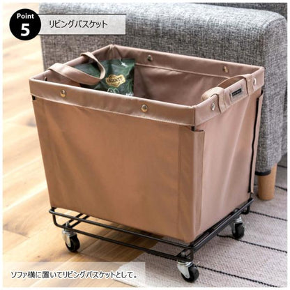 【送料無料】バスケットワゴン グリーン 緑