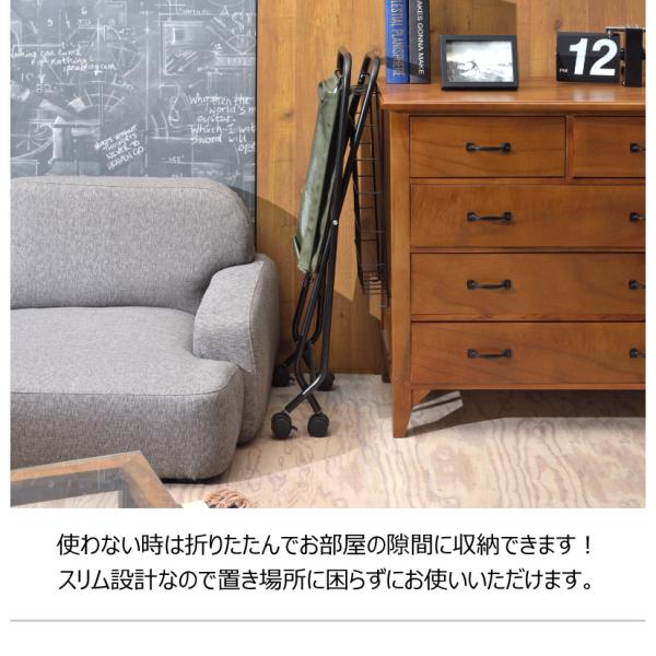 【送料無料】フォールディング バスケットワゴン ベージュ