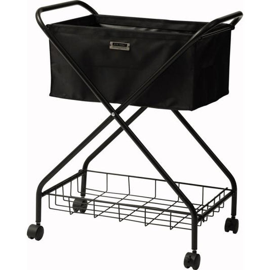 【送料無料】フォールディング バスケットワゴン ブラック 黒