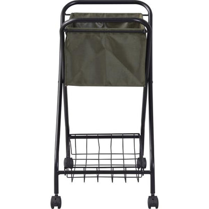 【送料無料】フォールディング バスケットワゴン グリーン 緑