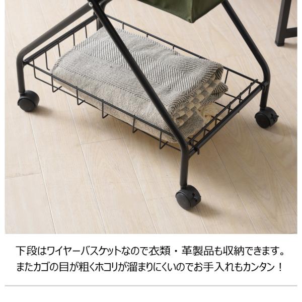 【送料無料】フォールディング バスケットワゴン グリーン 緑