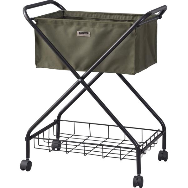 【送料無料】フォールディング バスケットワゴン グリーン 緑