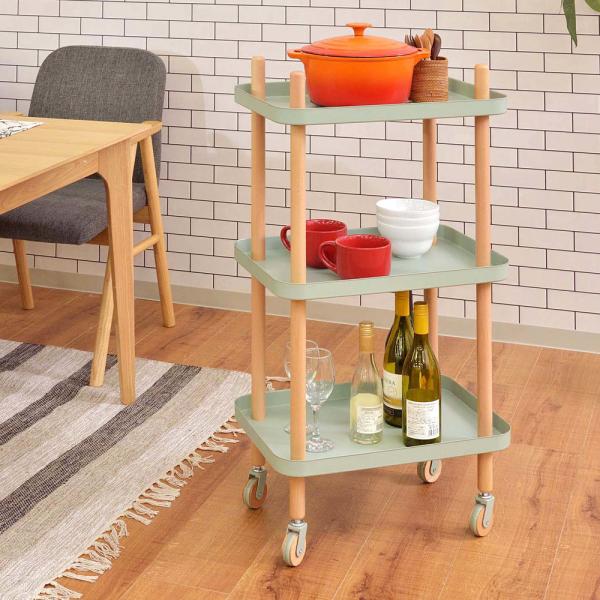 【送料無料】ワゴン 3D グリーン 緑