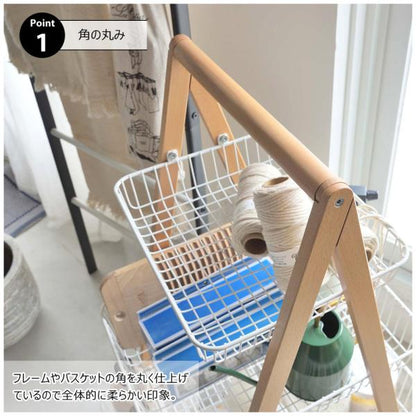 【送料無料】バスケットワゴン ホワイト 白