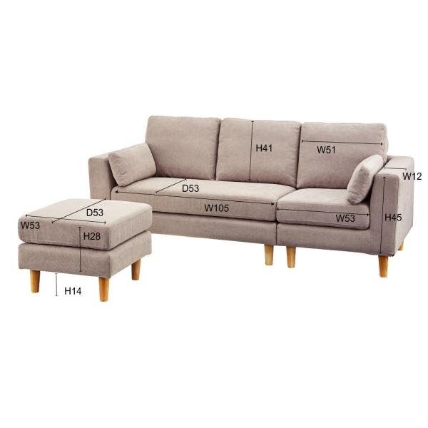 【送料無料】トルエ　ソファ ブラウン