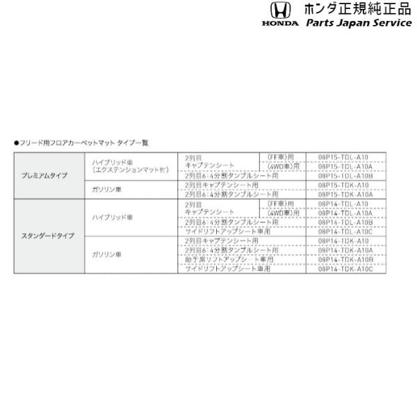 GB5系フリード 150.フロアカーペットマット/スタンダードタイプ(ハイブリッド車用) FREED HONDA