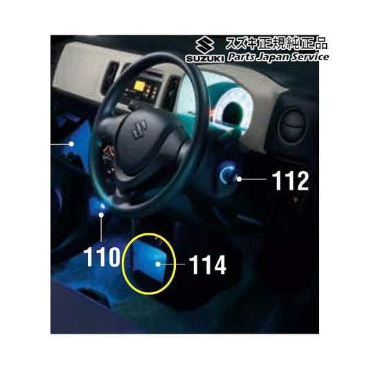 HA36S(3型), HA36V(2型）系アルト 114 コンソールボックスイルミネーション D9Q5  AGS車・CVT車用 99000-99006-V01 ALTO SUZUKI