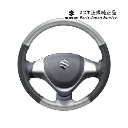 HA36S(3型), HA36V(2型）系アルト 102 本革ステアリングホイールカバー B9DT ブラック/シルバー 99000-99034-T55 ALTO SUZUKI
