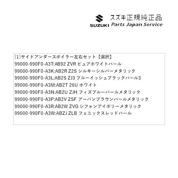 HA36S(3型), HA36V(2型）系アルト 63 サイドアンダースポイラー 左右セット ALTO SUZUKI