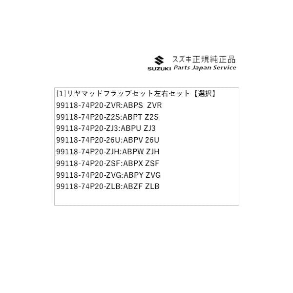 HA36S(3型), HA36V(2型）系アルト 65 リヤマッドフラップセット 左右セット ALTO SUZUKI