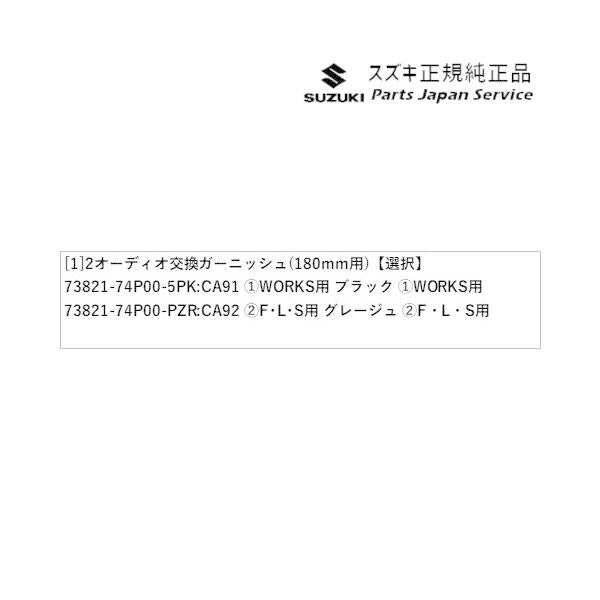 【小型便】HA36S(3型), HA36V(2型）系アルト 2オーディオ交換ガーニッシュ(180mm用) ALTO SUZUKI