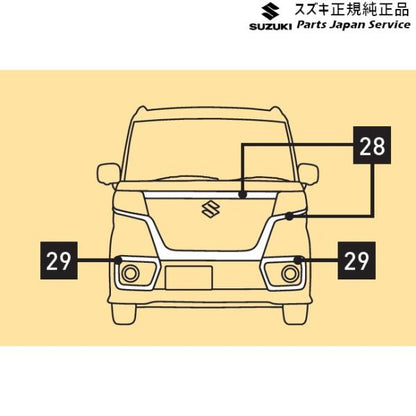 MK33V系スペーシアベース 29. フォグランプベゼルガーニッシュセット AC9Q 9911B-79R50-0PG SPACIA_BASE SUZUKI