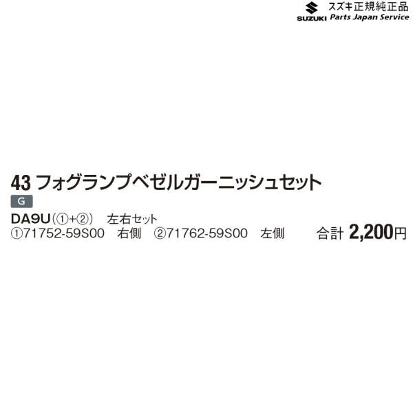 MR52S系ハスラー 43 フォグランプベゼルガーニッシュセット HUSTLER SUZUKI
