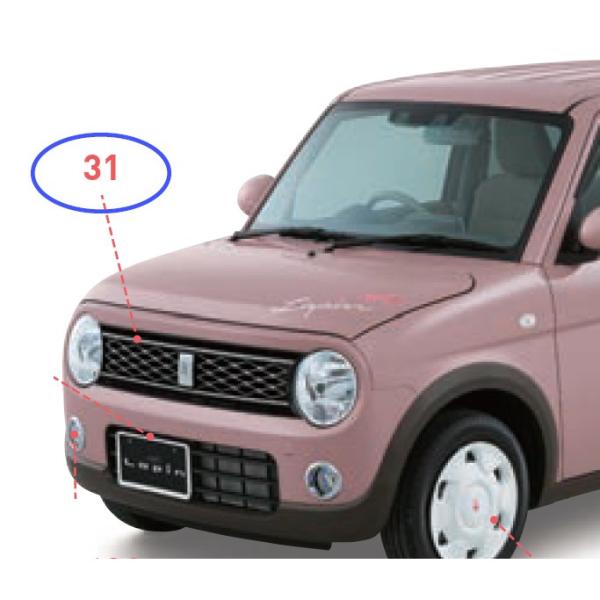 HE33S系ラパン 31.フロントグリル AC7U フロントカメラ有車用 9911C-80P30-D51 LAPIN SUZUKI
