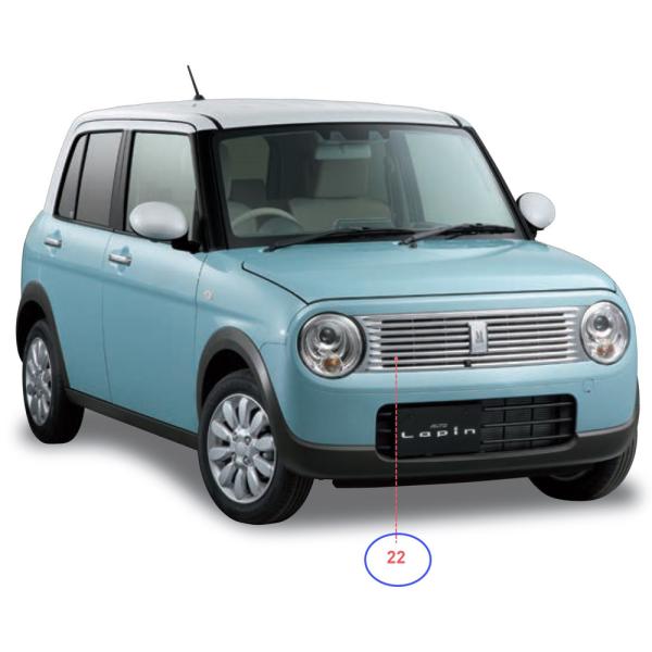 HE33S系ラパン 22.フロントグリル AC7L フロントカメラ有車用 9911C-80P80 LAPIN SUZUKI