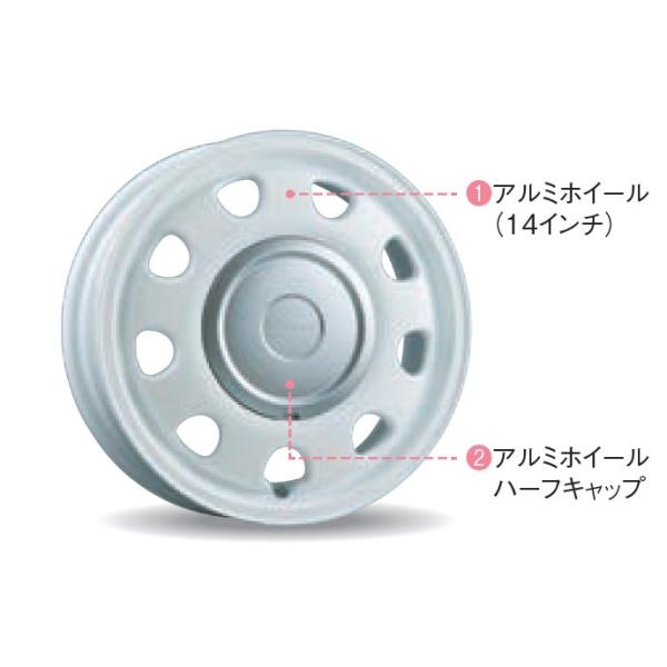 【大型便】HE33S系ラパン 45.アルミホイールセット(14インチ) LAPIN SUZUKI