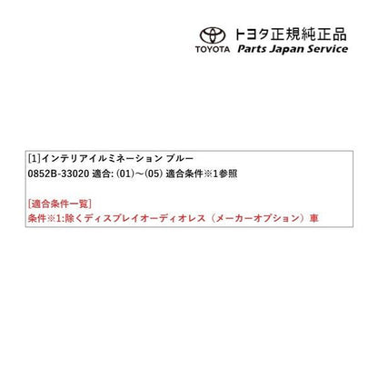 70系カムリ インテリアイルミネーション(ブルー) トヨタ AXVH70 AXVH75 70camry TOYOTA