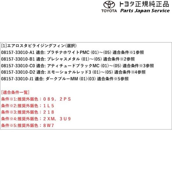 70系カムリ エアロスタビライジングフィン トヨタ AXVH70 AXVH75 70camry TOYOTA