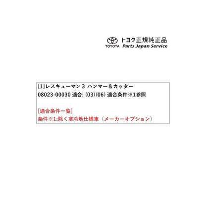 【小型便】80系ハリアー レスキューマンIII(ハンマー&カッター) トヨタ MXUA80 MXUA85 AXUH80 AXUH85 AXUP85 80harrier TOYOTA